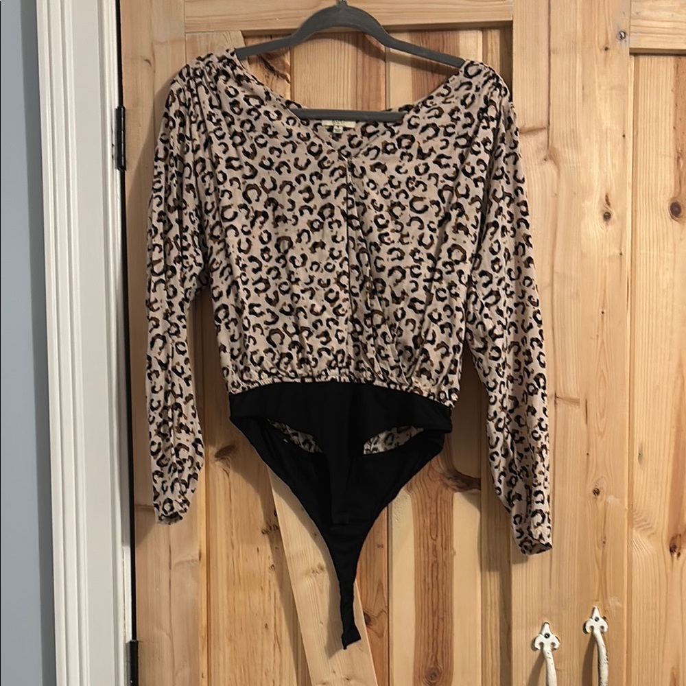 Leopard Print Bodysuit Top